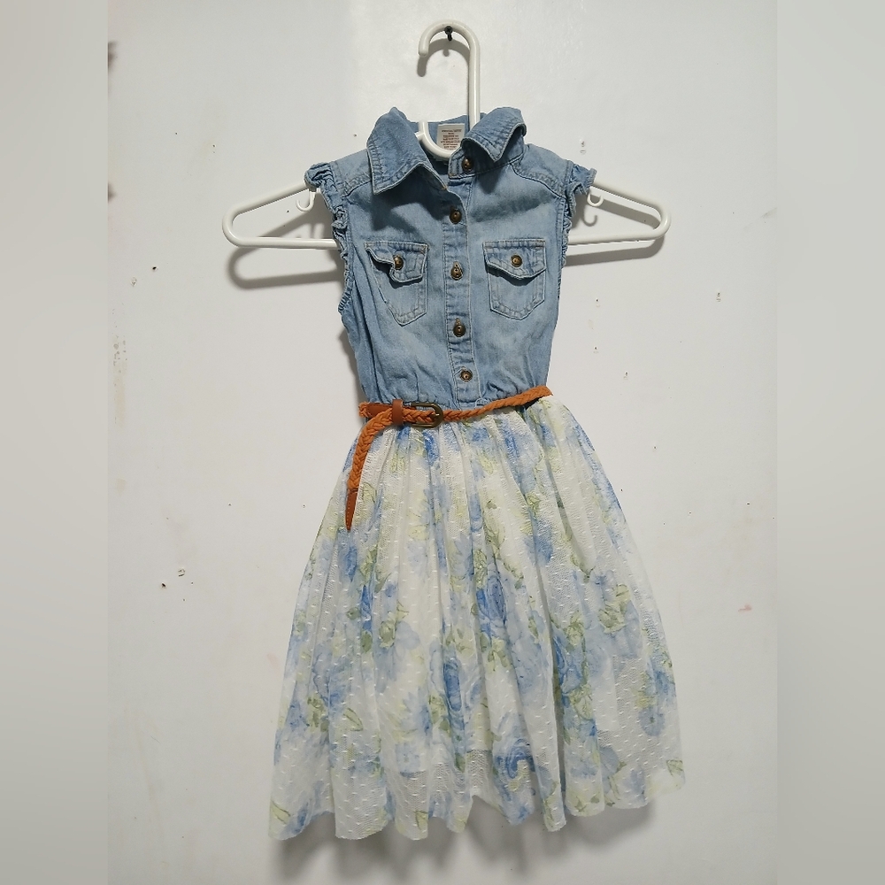 Arizona Jean Company Blue Denim and Floral Dress